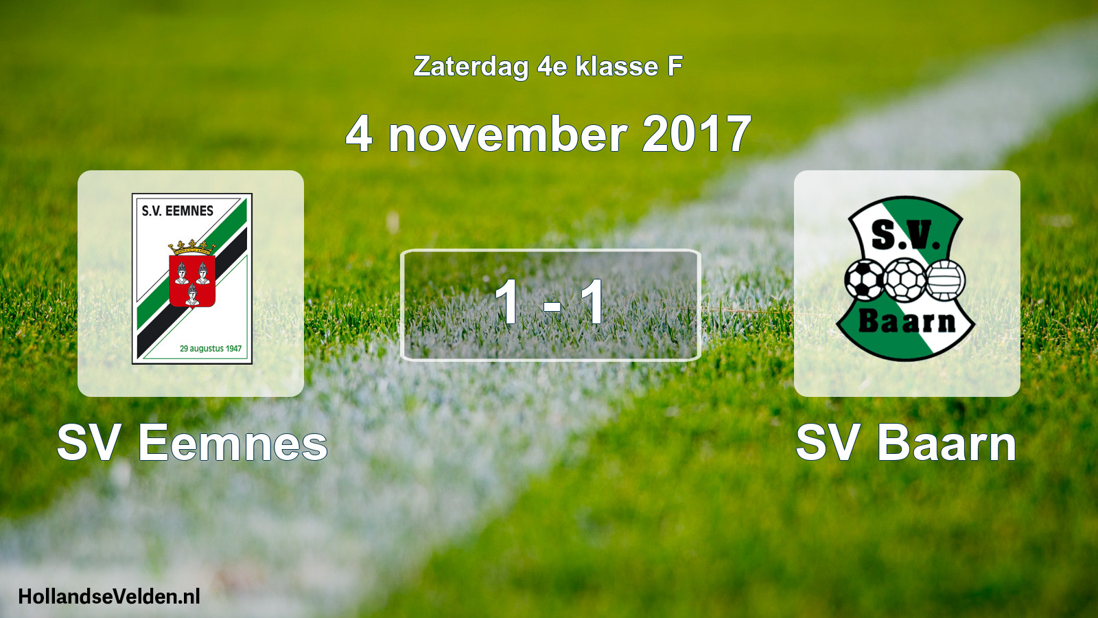 Total number of matches played: SV Eemnes - SV Baarn 1 - 1 (4 November 2017)