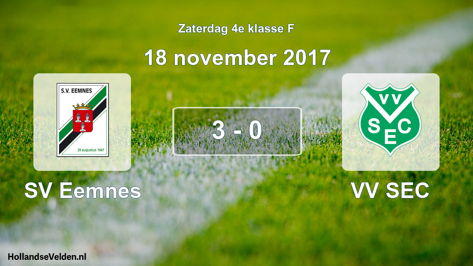 Total number of matches played: SV Eemnes - VV SEC 3 - 0 (18 November 2017)