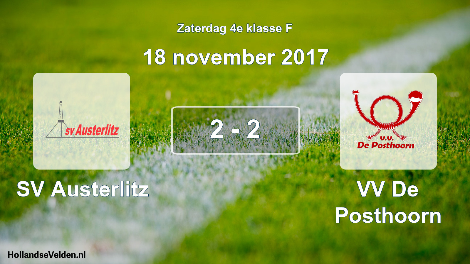 Total number of matches played: SV Austerlitz - VV De Posthoorn 2 - 2 (18 November 2017)