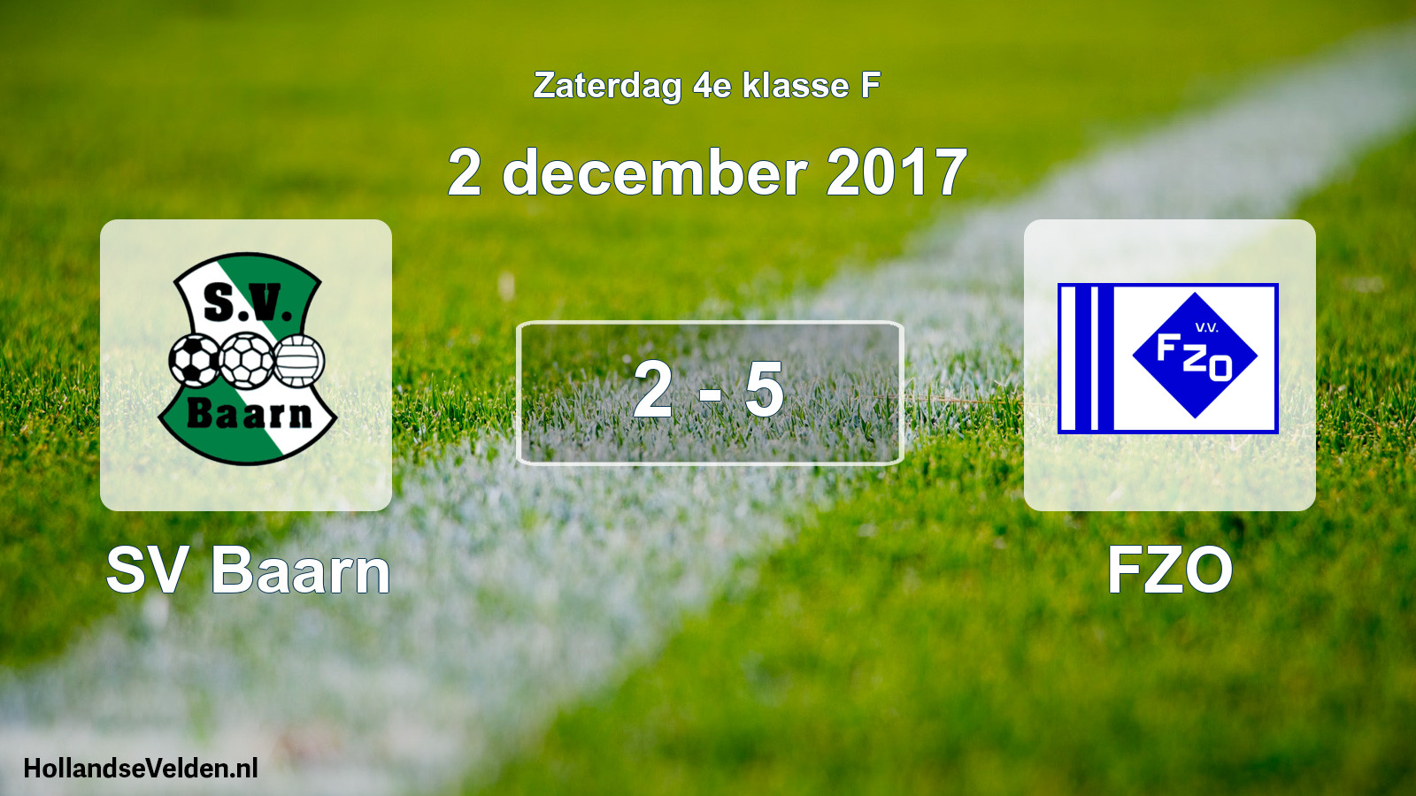 Total number of matches played: SV Baarn - FZO 2 - 5 (2 December 2017)