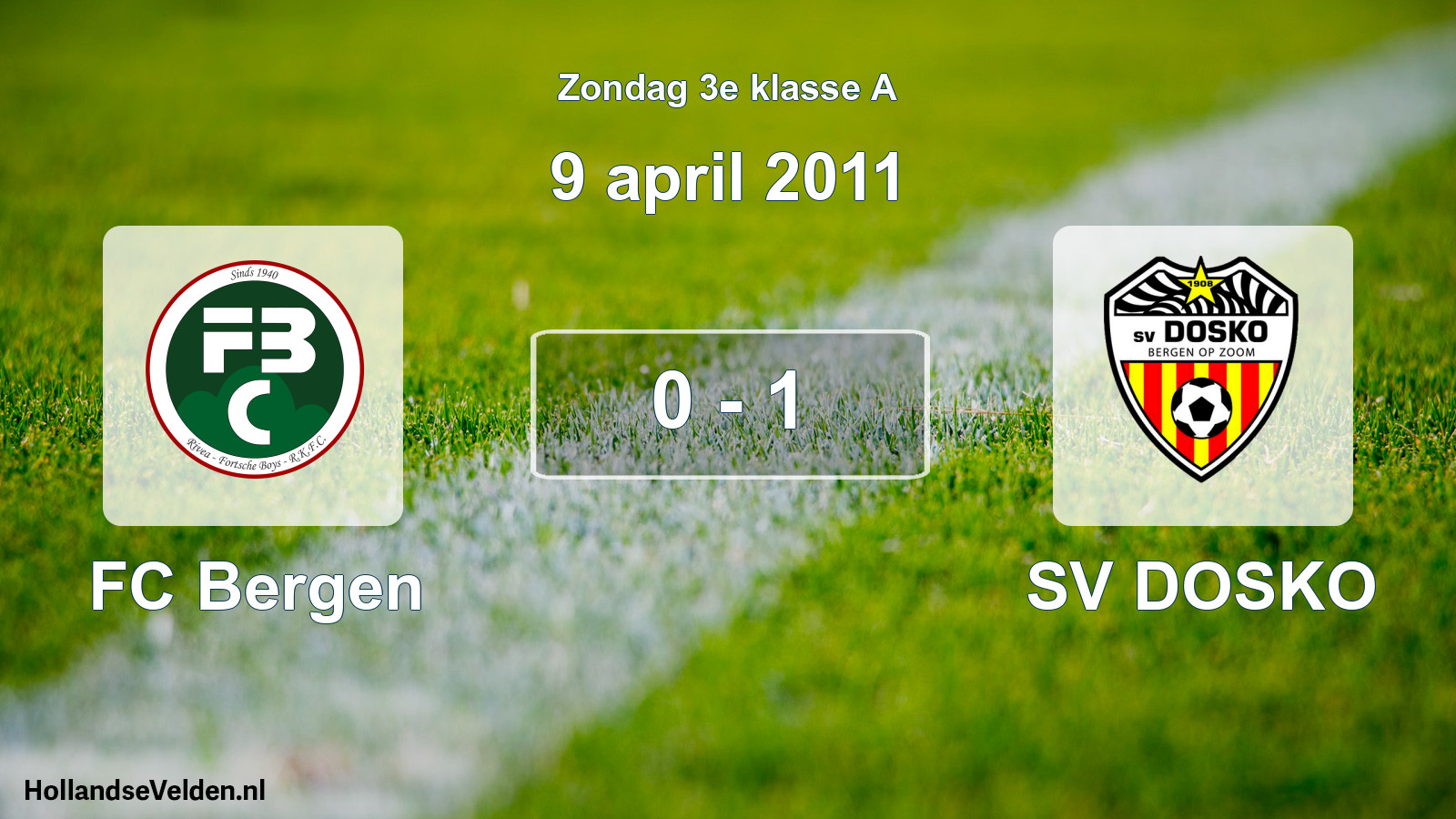 Total number of matches played: FC Bergen - SV DOSKO 0 - 1 (9 April 2011)