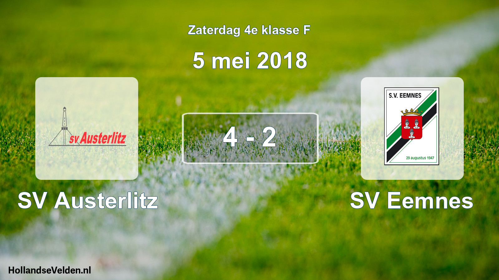 Total number of matches played: SV Austerlitz - SV Eemnes 4 - 2 (5 May 2018)