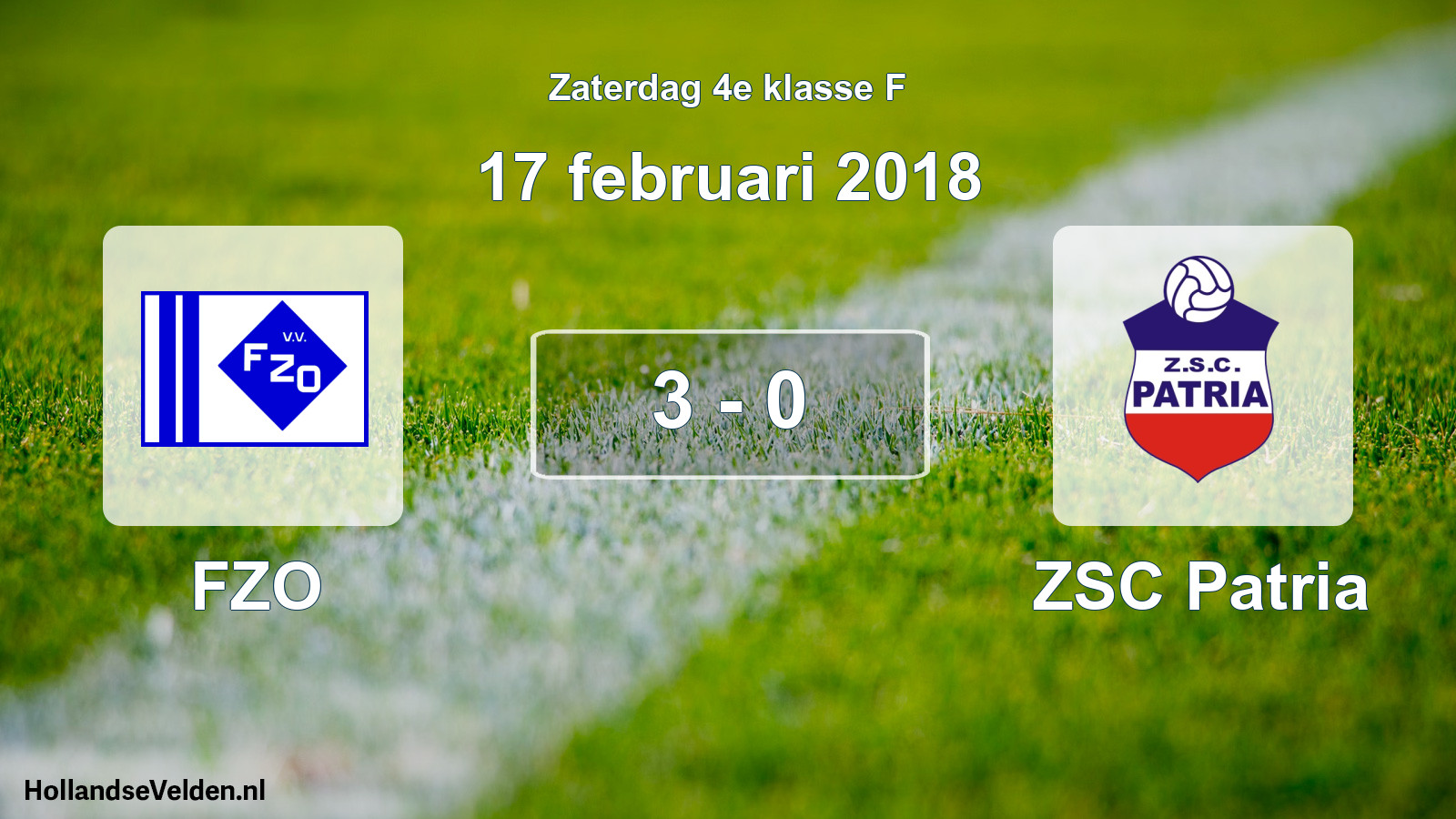 Total number of matches played: FZO - ZSC Patria 3 - 0 (17 February 2018)