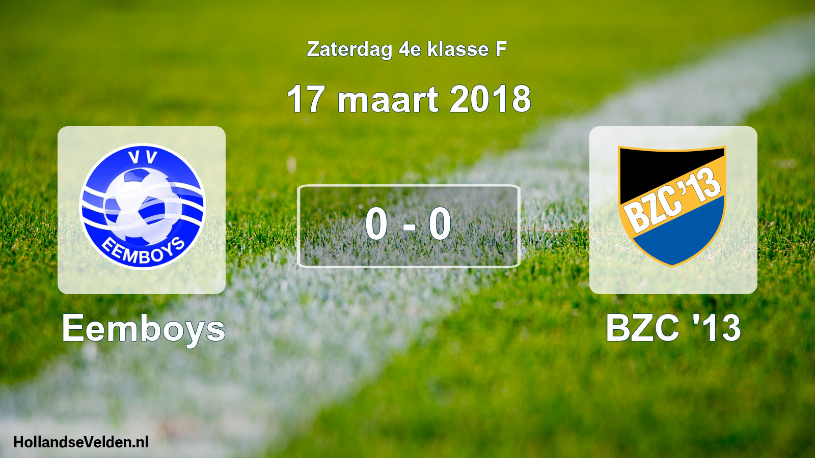 Total number of matches played: Eemboys - BZC '13 0 - 0 (17 March 2018)