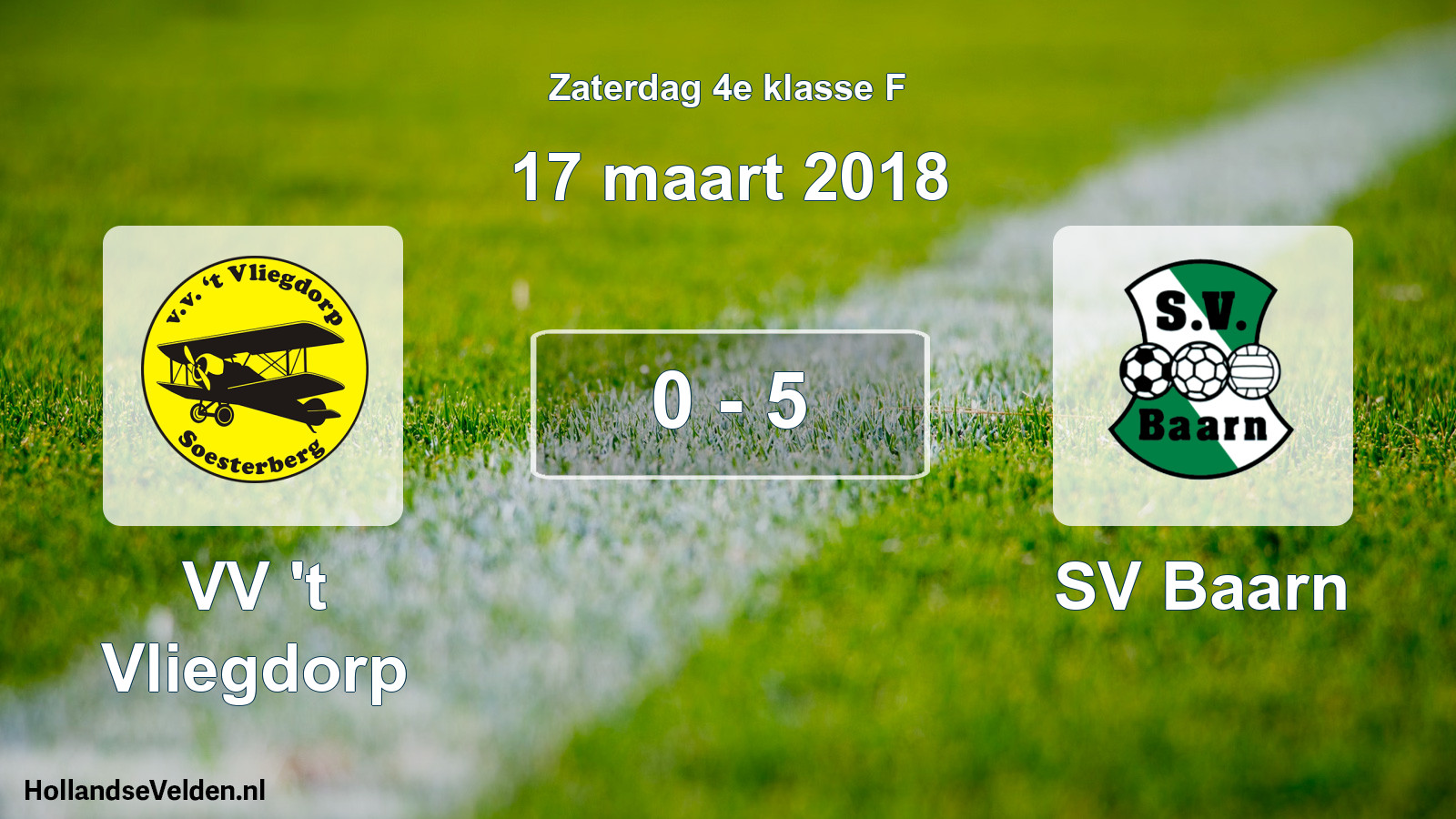 Total number of matches played: VV 't Vliegdorp - SV Baarn 0 - 5 (17 March 2018)