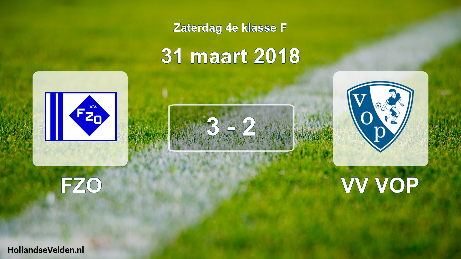 Total number of matches played: FZO - VV VOP 3 - 2 (31 March 2018)