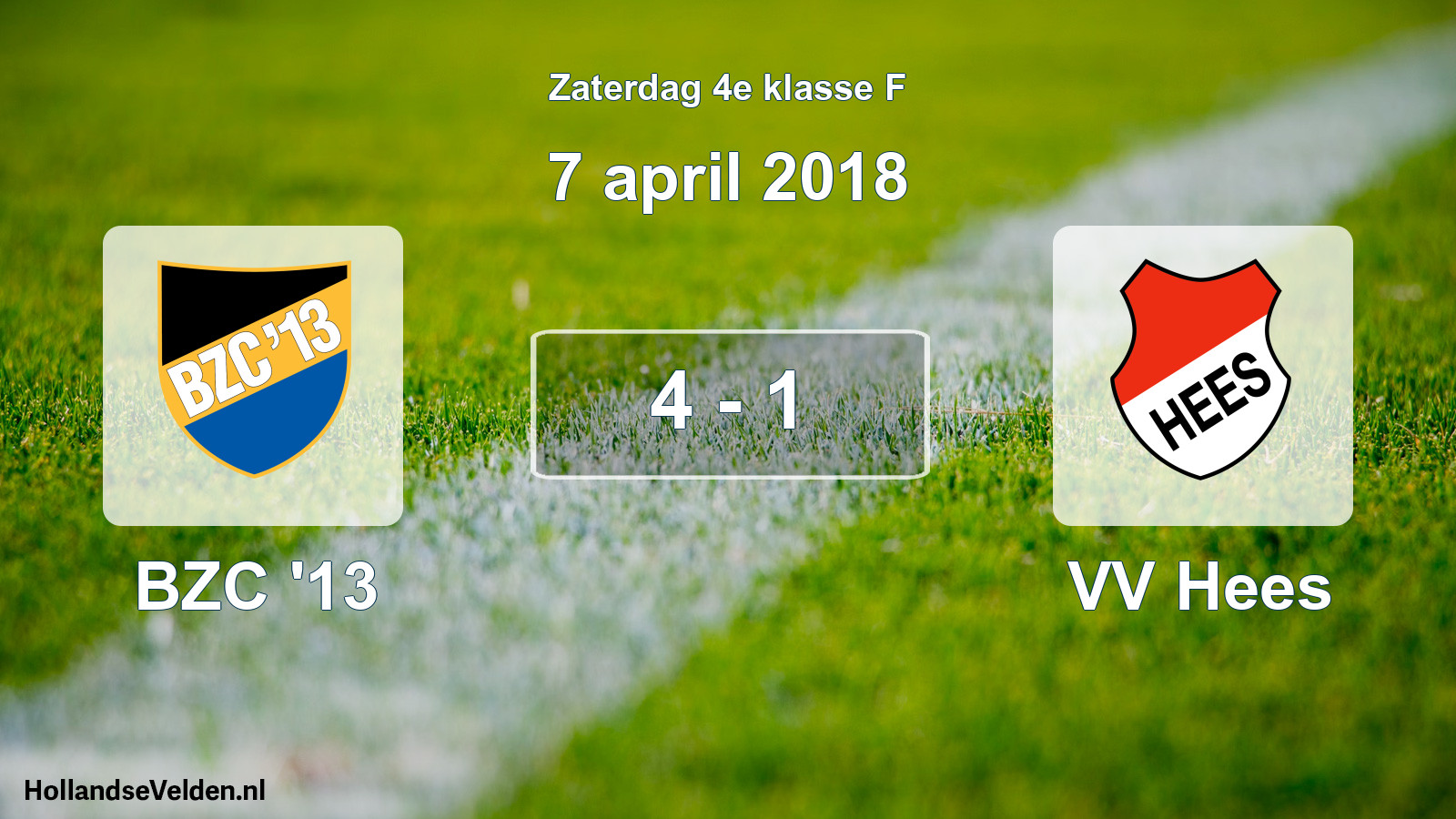 Total number of matches played: BZC '13 - VV Hees 4 - 1 (7 April 2018)
