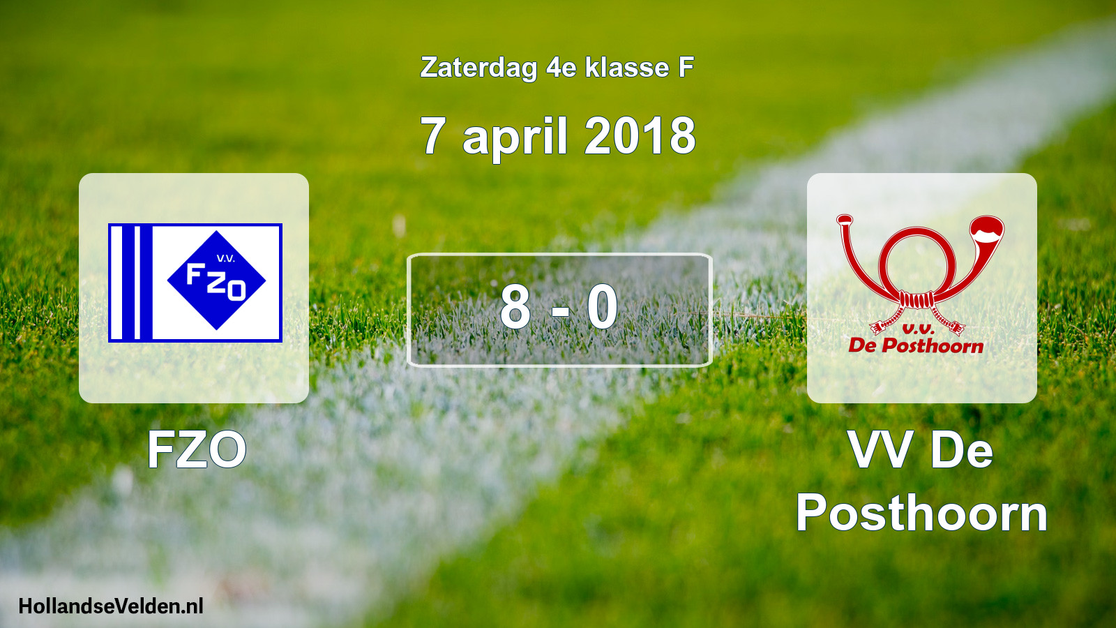Total number of matches played: FZO - VV De Posthoorn 8 - 0 (7 April 2018)