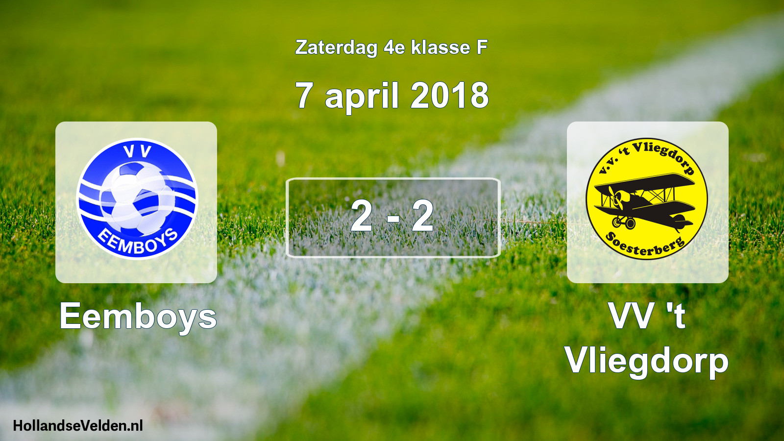 Total number of matches played: Eemboys - VV 't Vliegdorp 2 - 2 (7 April 2018)