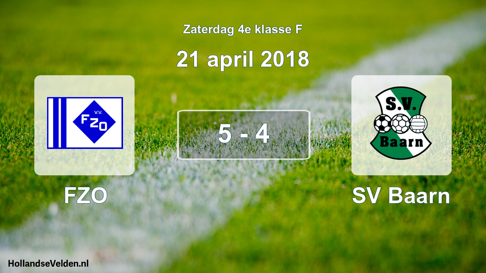 Total number of matches played: FZO - SV Baarn 5 - 4 (21 April 2018)