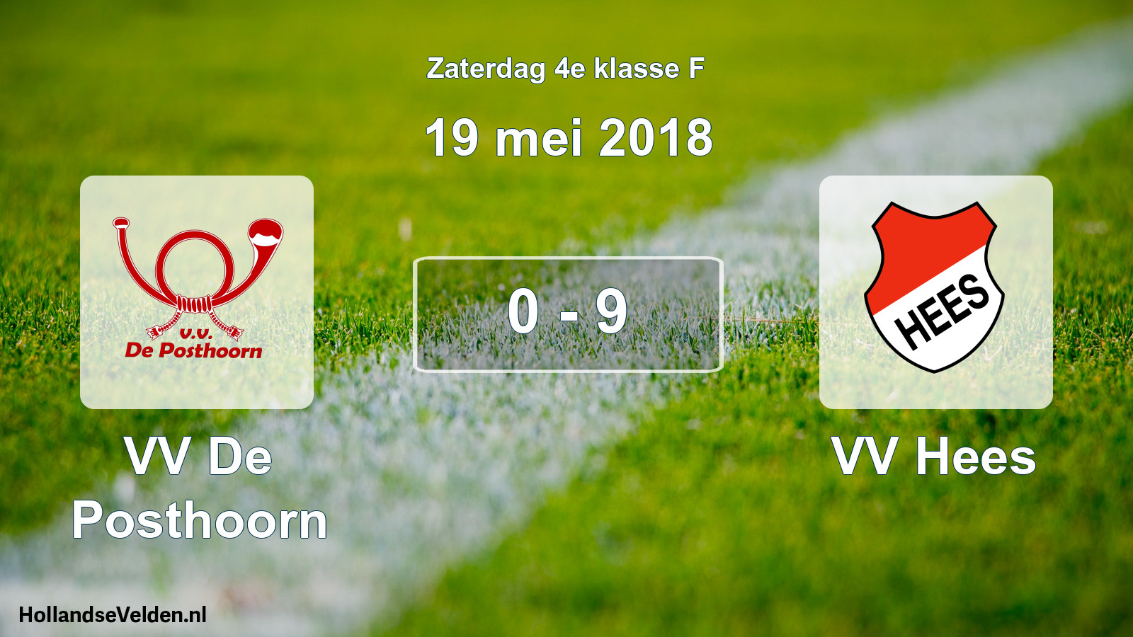 Total number of matches played: VV De Posthoorn - VV Hees 0 - 9 (19 May 2018)