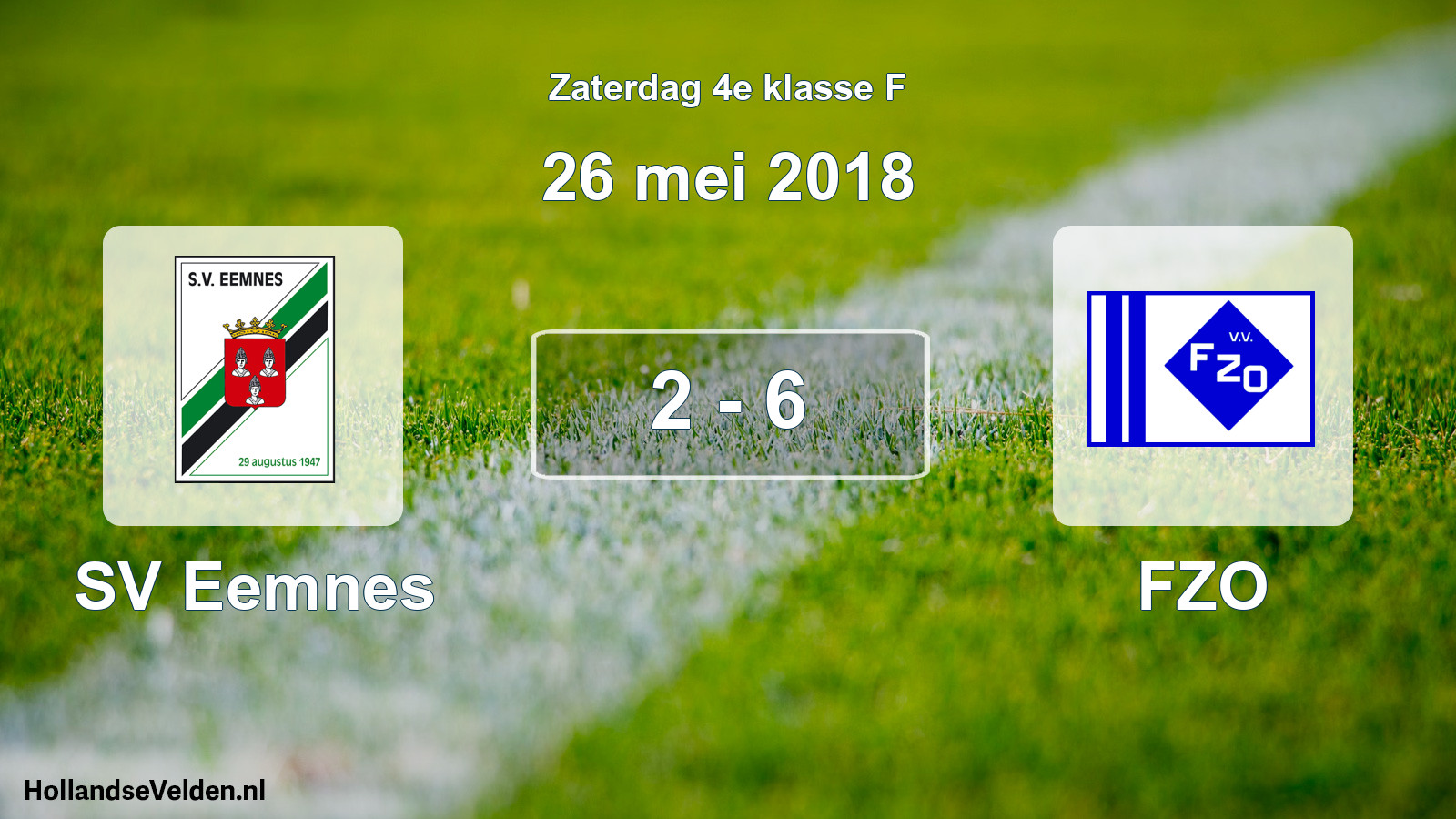 Total number of matches played: SV Eemnes - FZO 2 - 6 (26 May 2018)