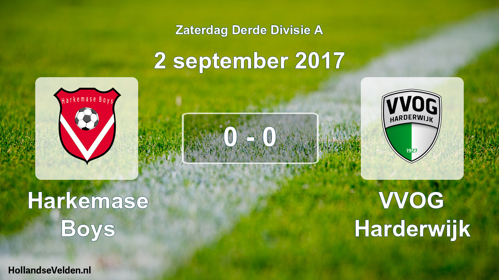 Total number of matches played: Harkemase Boys - VVOG Harderwijk 0 - 0 (2 September 2017)