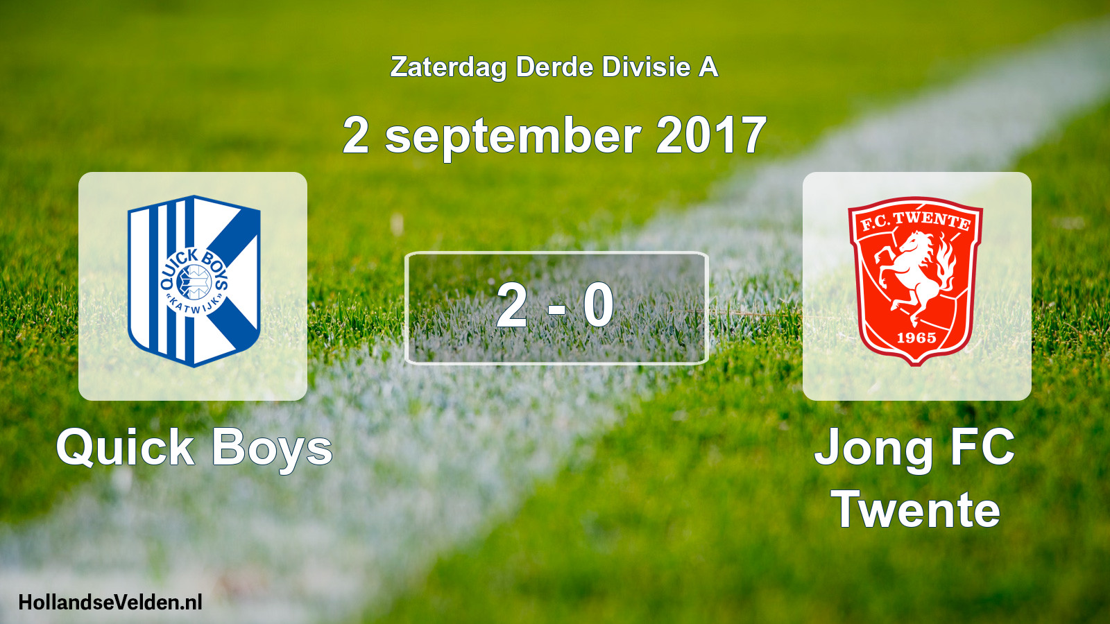 Total number of matches played: Quick Boys - Jong FC Twente 2 - 0 (2 September 2017)