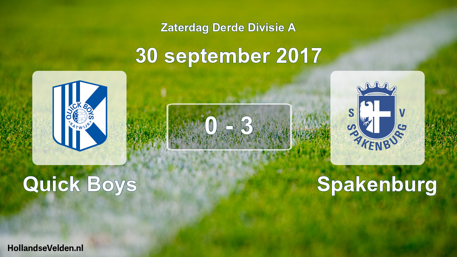Total number of matches played: Quick Boys - Spakenburg 0 - 3 (30 September 2017)