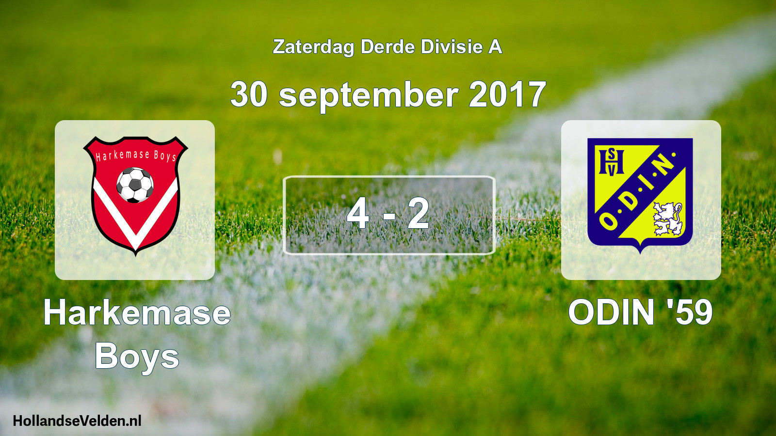 Total number of matches played: Harkemase Boys - ODIN '59 4 - 2 (30 September 2017)