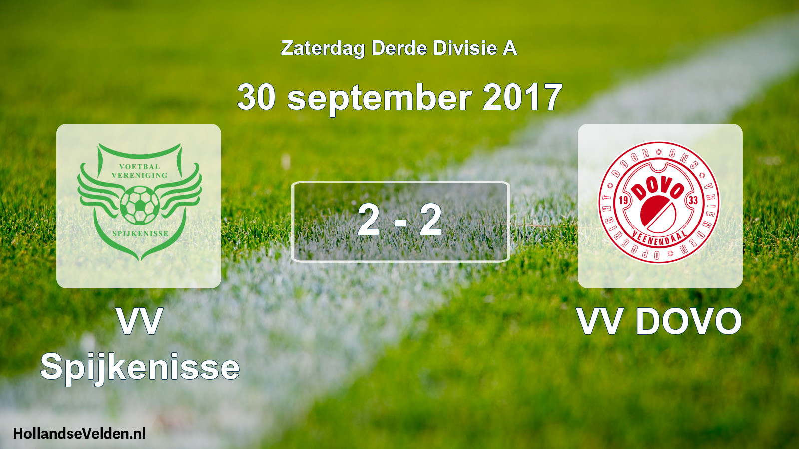 Total number of matches played: VV Spijkenisse - VV DOVO 2 - 2 (30 September 2017)