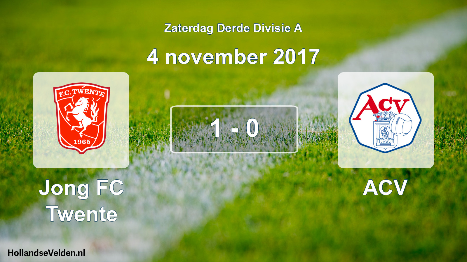 Total number of matches played: Jong FC Twente - ACV 1 - 0 (4 November 2017)