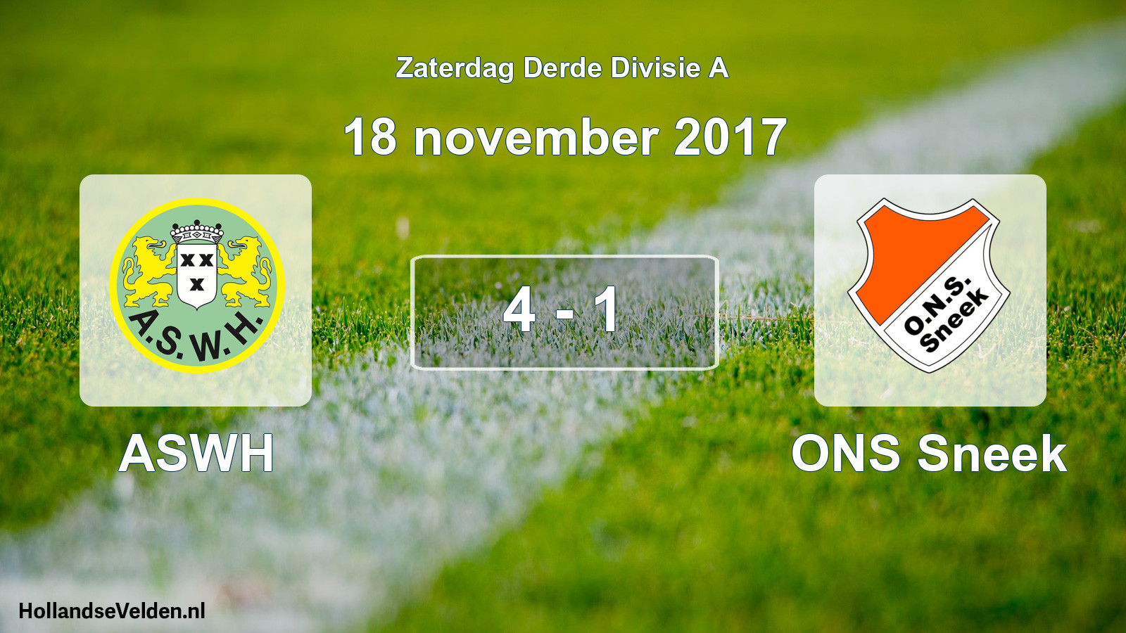 Total number of matches played: ASWH - ONS Sneek 4 - 1 (18 November 2017)