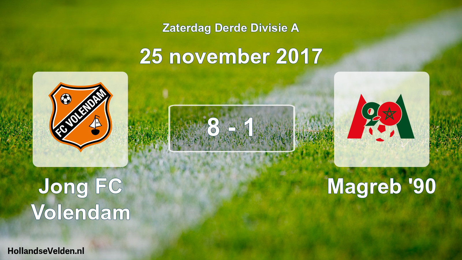 Total number of matches played: Jong FC Volendam - Magreb '90 8 - 1 (25 November 2017)