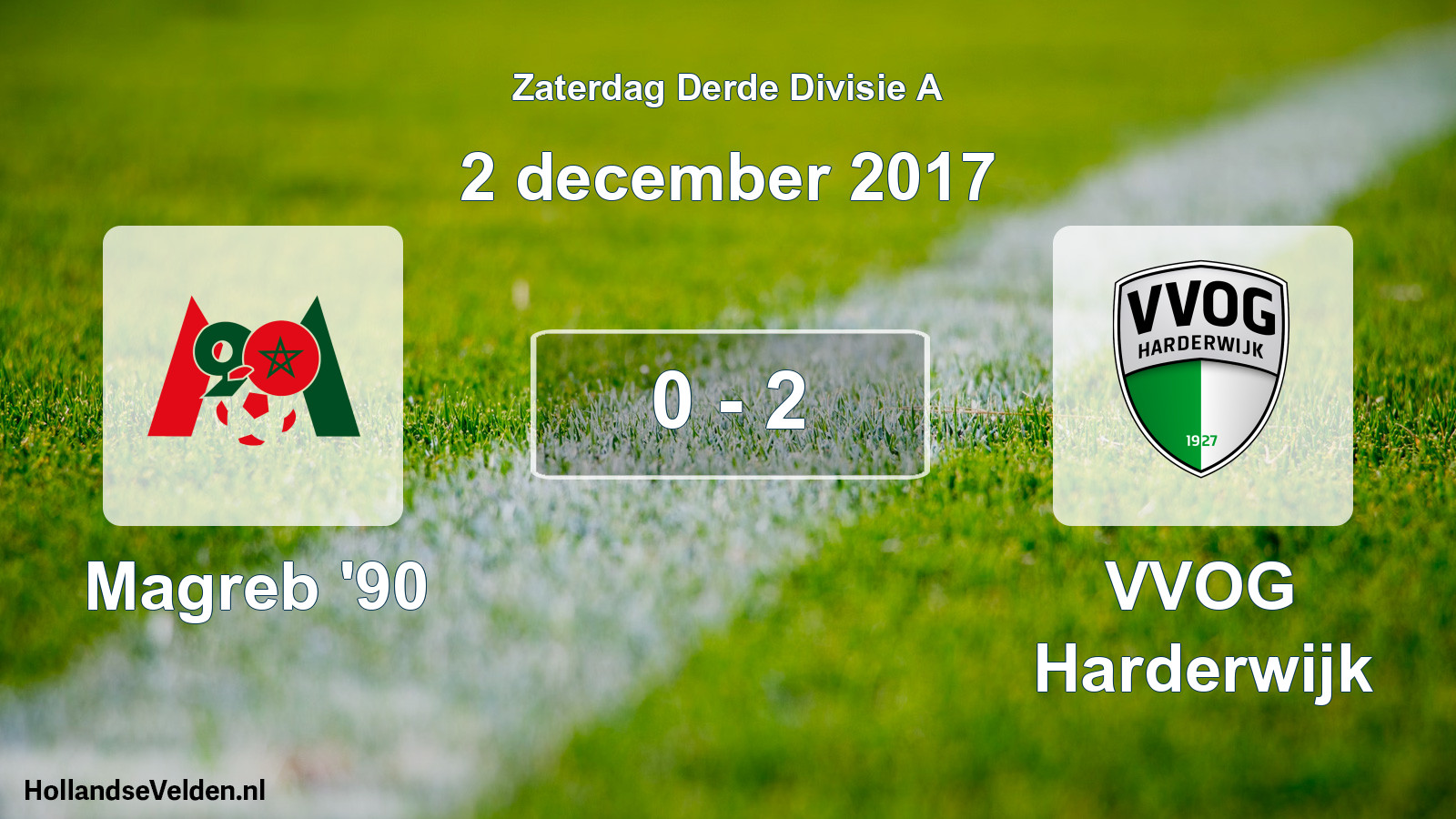 Total number of matches played: Magreb '90 - VVOG Harderwijk 0 - 2 (2 December 2017)