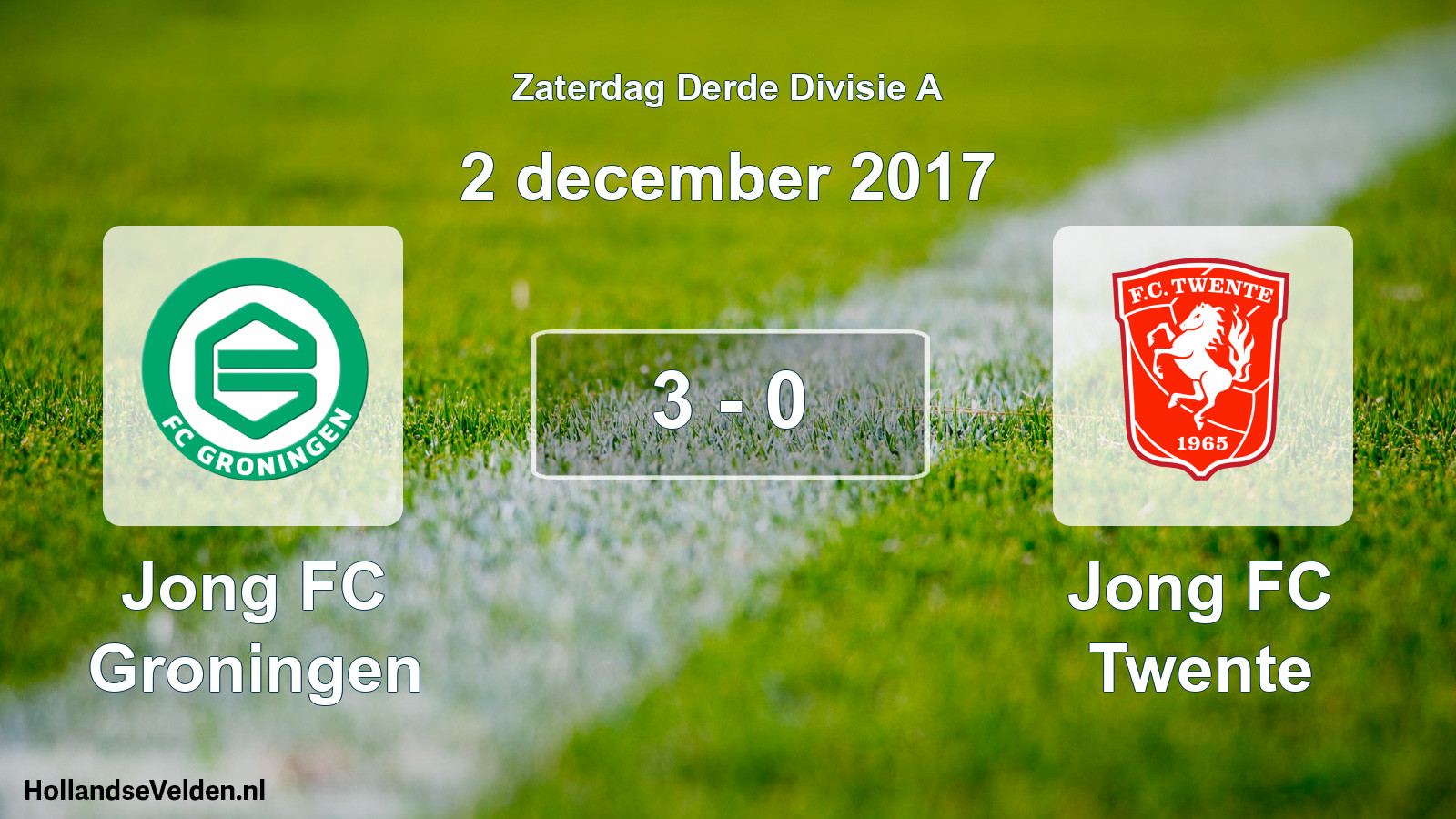 Total number of matches played: Jong FC Groningen - Jong FC Twente 3 - 0 (2 December 2017)