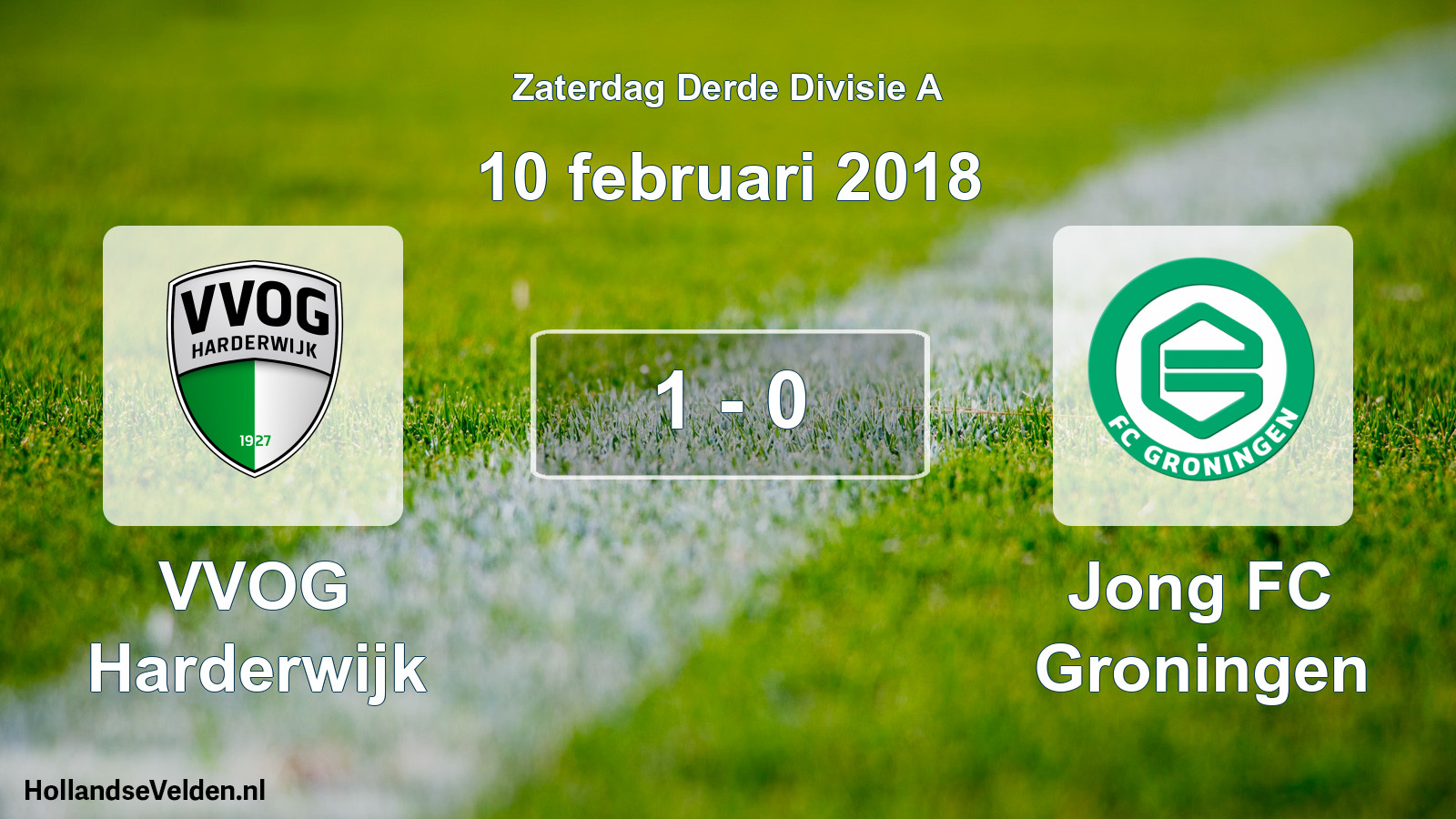 Total number of matches played: VVOG Harderwijk - Jong FC Groningen 1 - 0 (10 February 2018)
