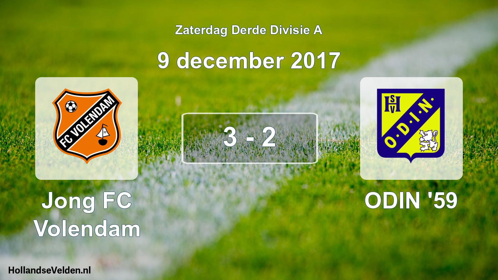 Total number of matches played: Jong FC Volendam - ODIN '59 3 - 2 (9 December 2017)
