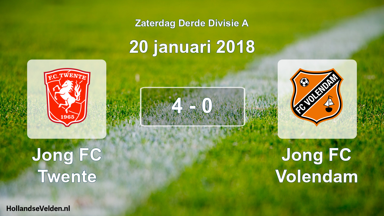 Total number of matches played: Jong FC Twente - Jong FC Volendam 4 - 0 (20 January 2018)