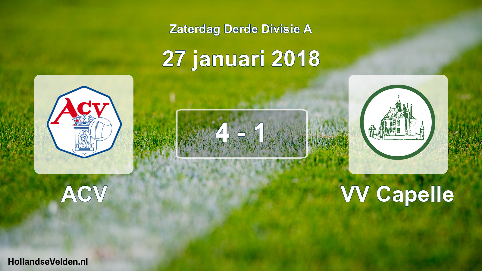 Total number of matches played: ACV - VV Capelle 4 - 1 (27 January 2018)