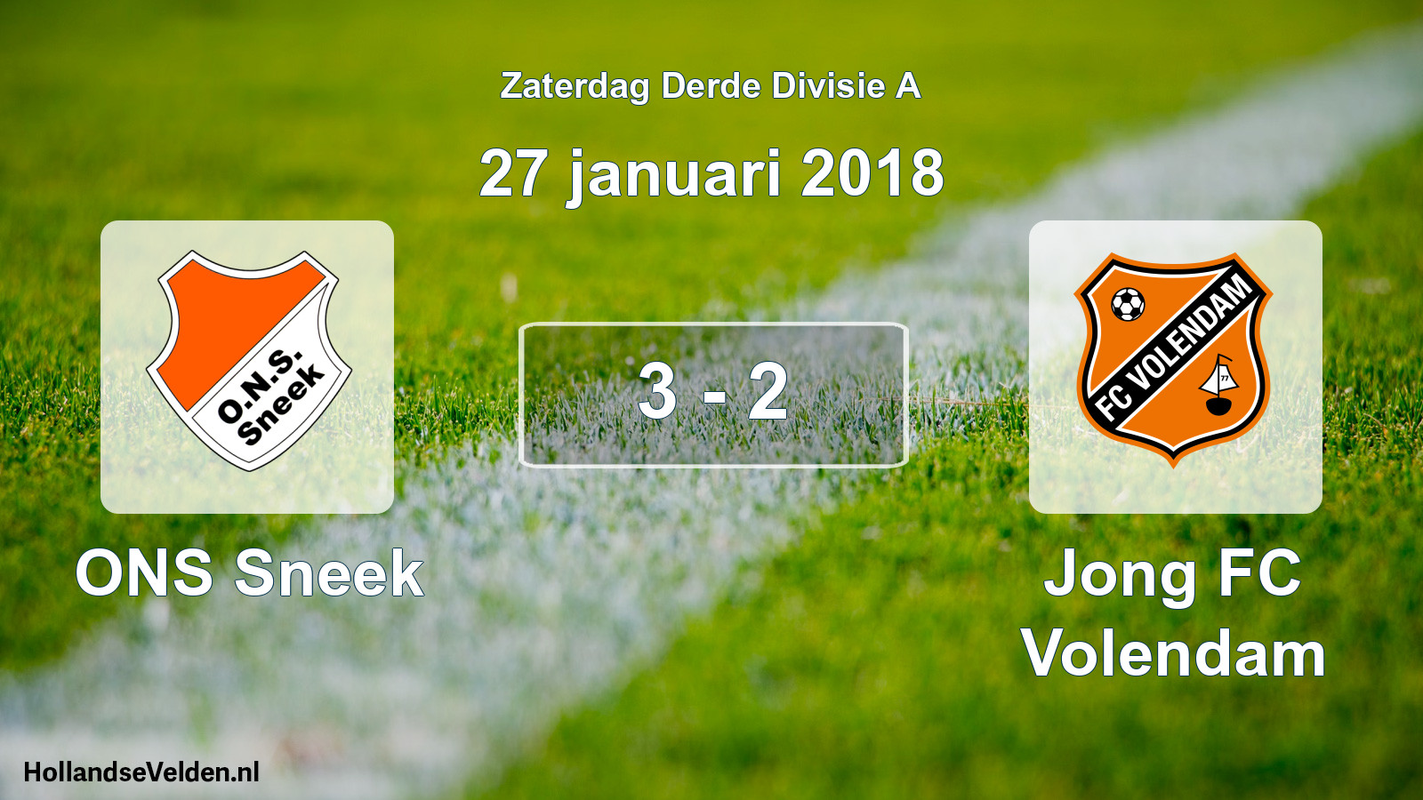 Total number of matches played: ONS Sneek - Jong FC Volendam 3 - 2 (27 January 2018)