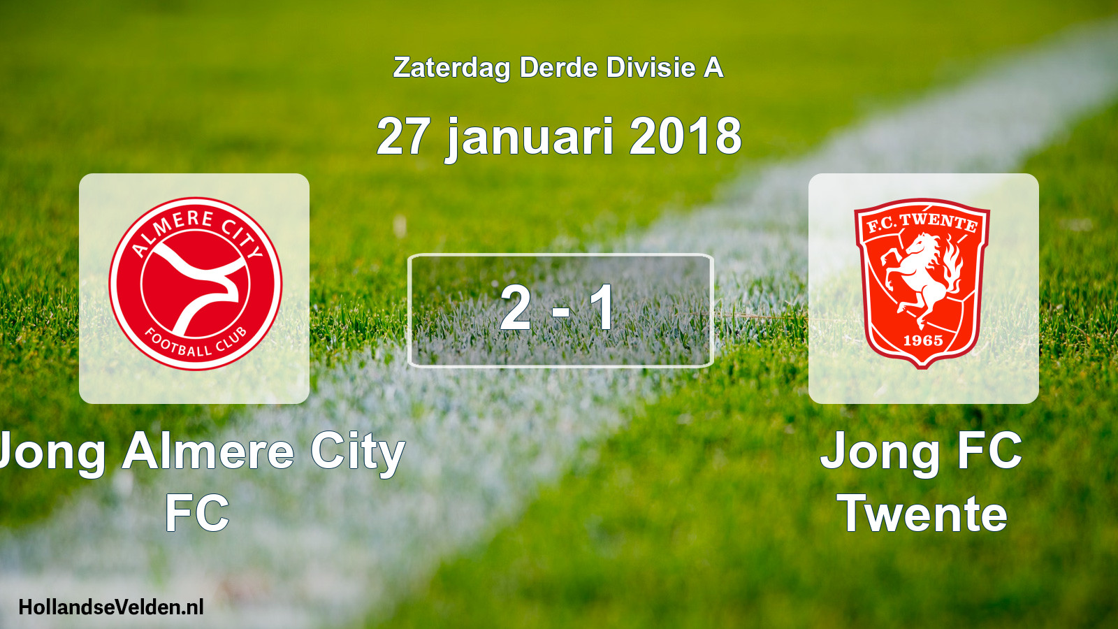 Total number of matches played: Jong Almere City FC - Jong FC Twente 2 - 1 (27 January 2018)