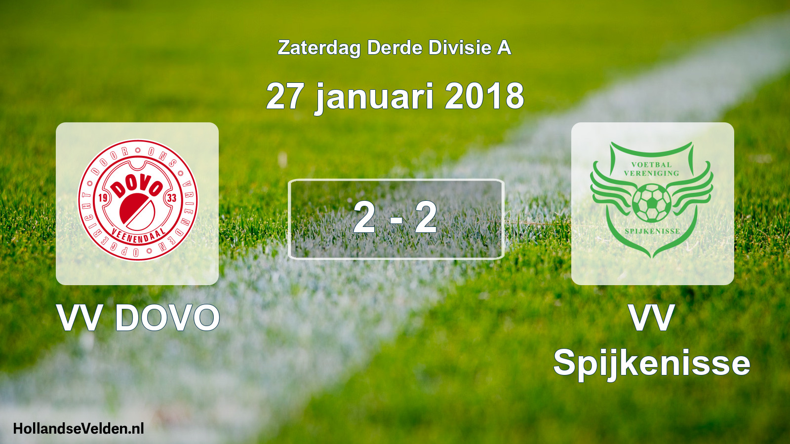 Total number of matches played: VV DOVO - VV Spijkenisse 2 - 2 (27 January 2018)