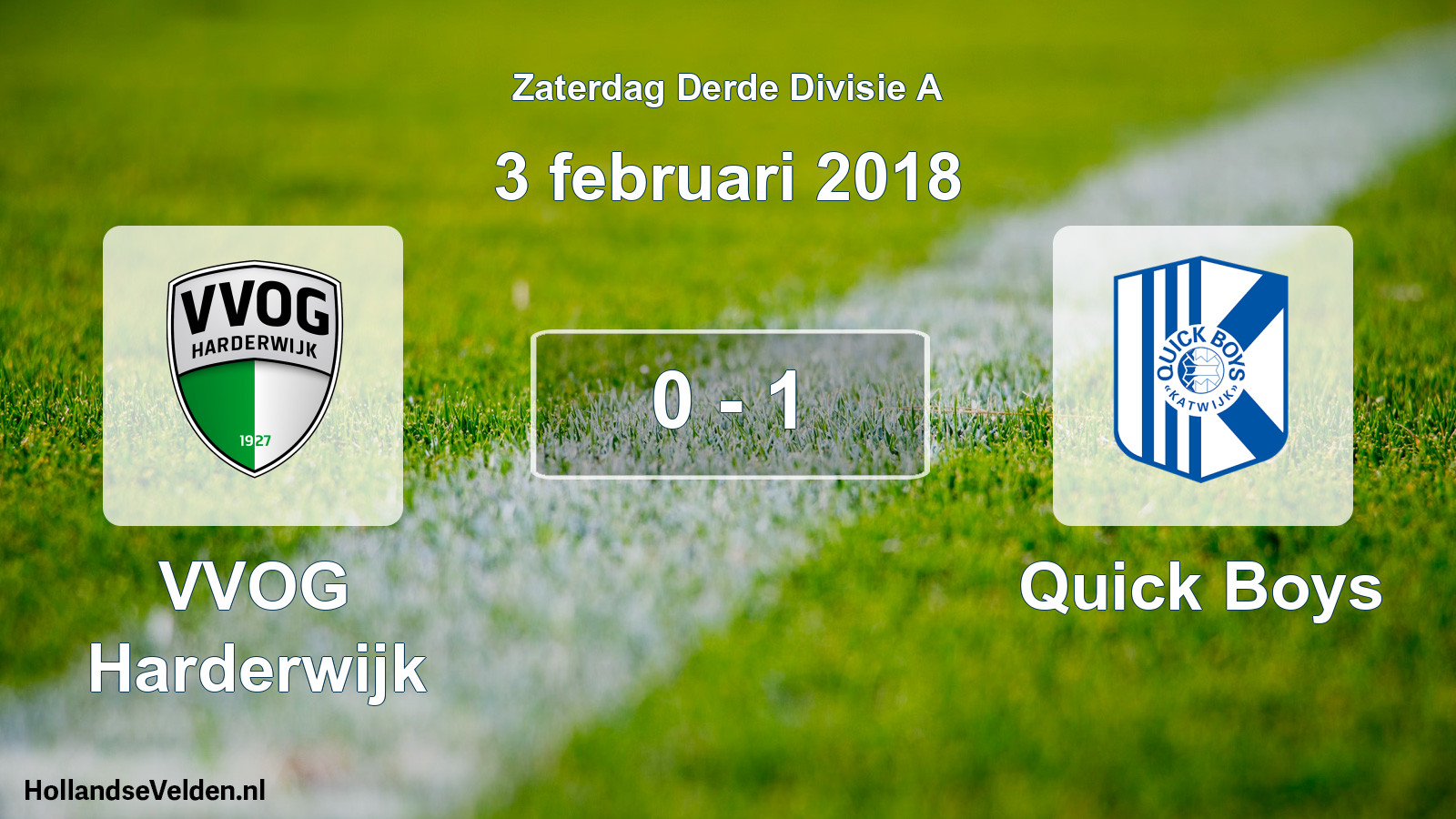 Total number of matches played: VVOG Harderwijk - Quick Boys 0 - 1 (3 February 2018)