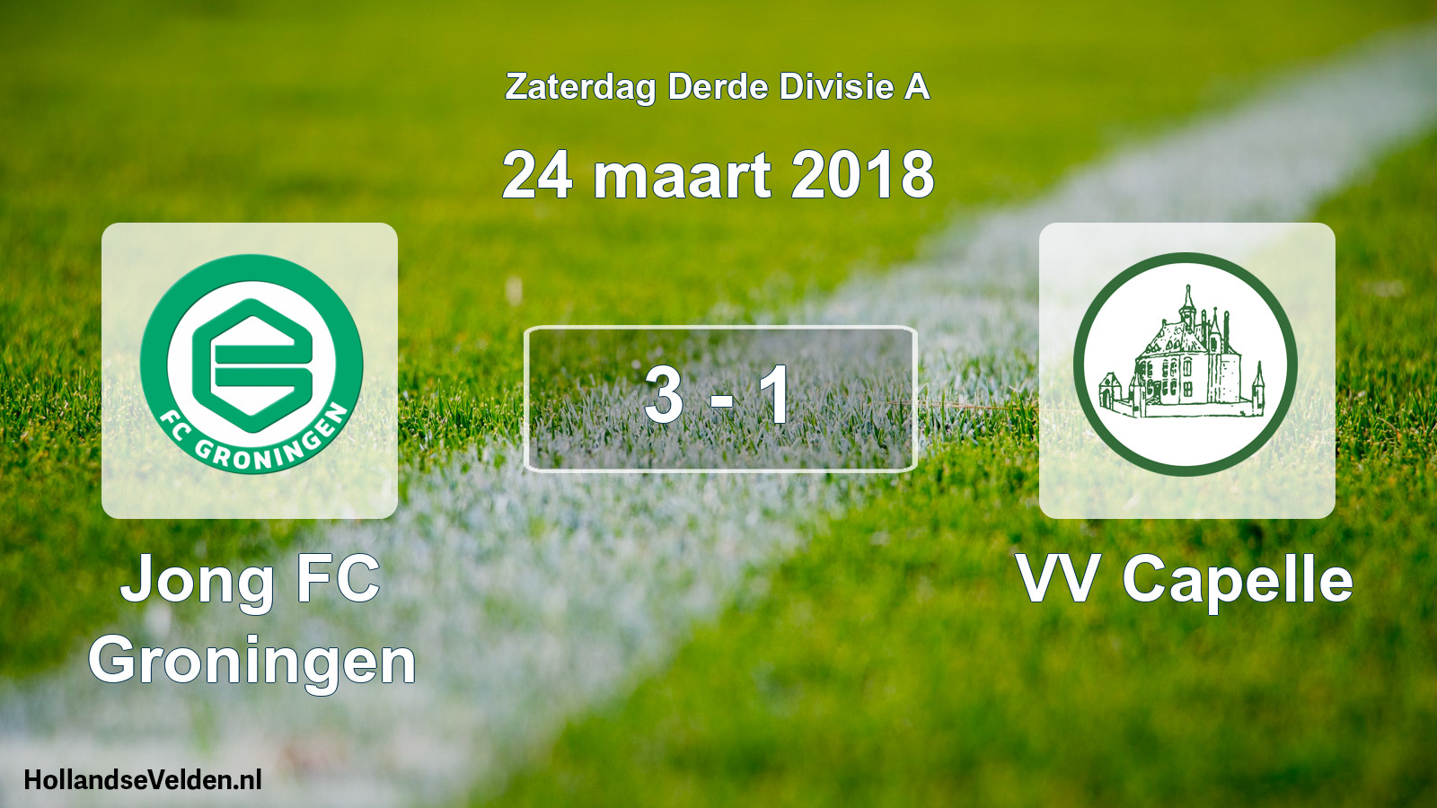 Total number of matches played: Jong FC Groningen - VV Capelle 3 - 1 (24 March 2018)