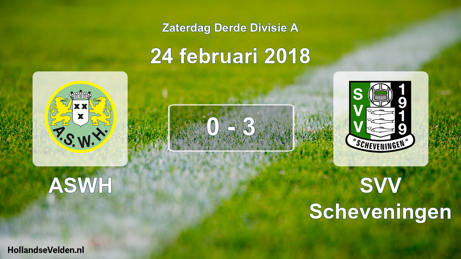 Total number of matches played: ASWH - SVV Scheveningen 0 - 3 (24 February 2018)