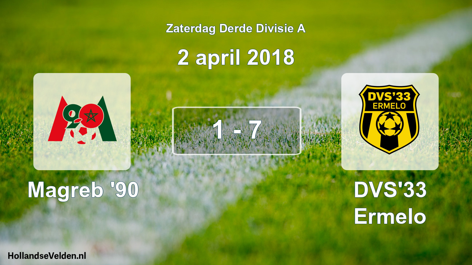 Total number of matches played: Magreb '90 - DVS'33 Ermelo 1 - 7 (2 April 2018)