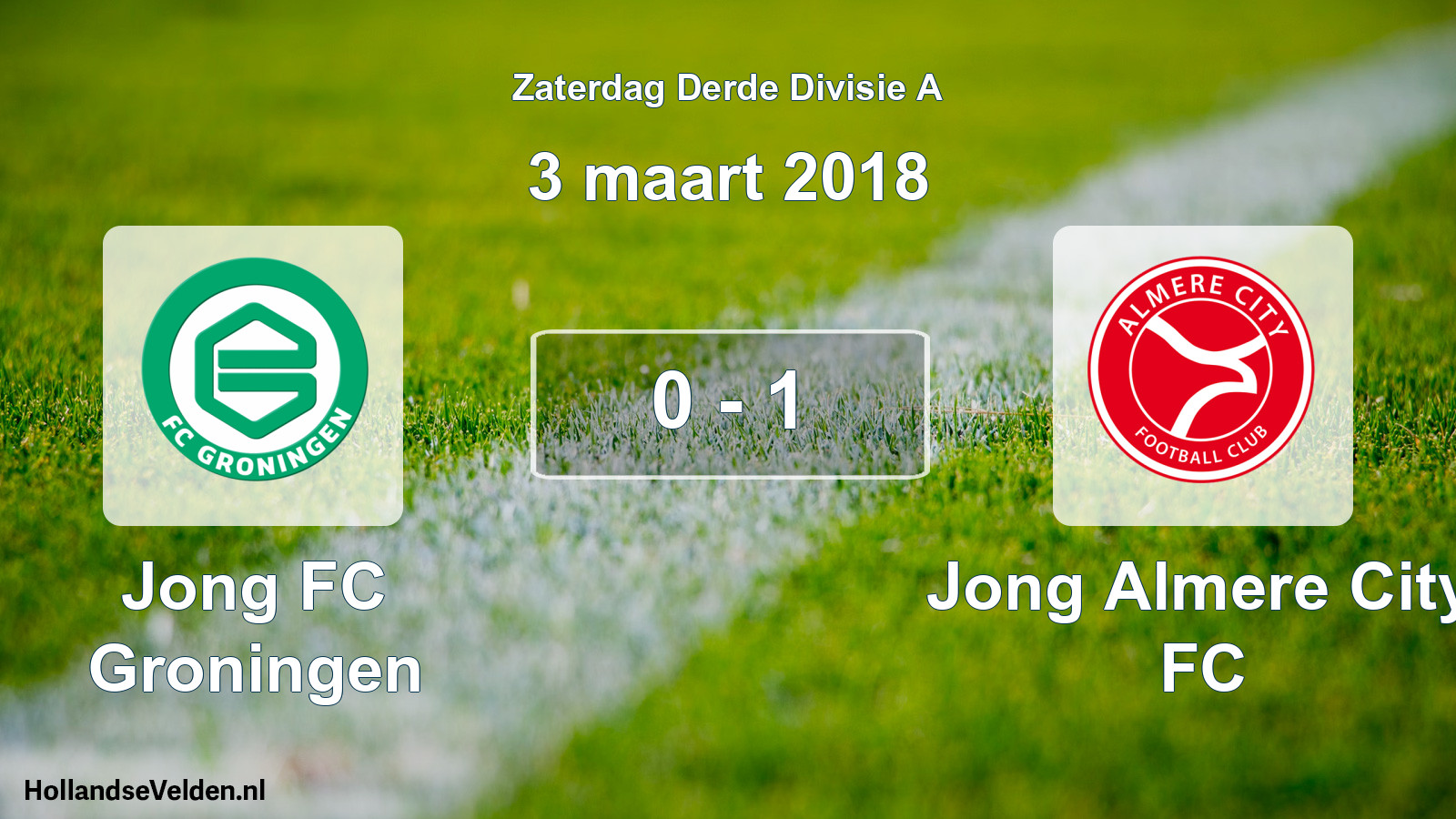 Total number of matches played: Jong FC Groningen - Jong Almere City FC 0 - 1 (3 March 2018)