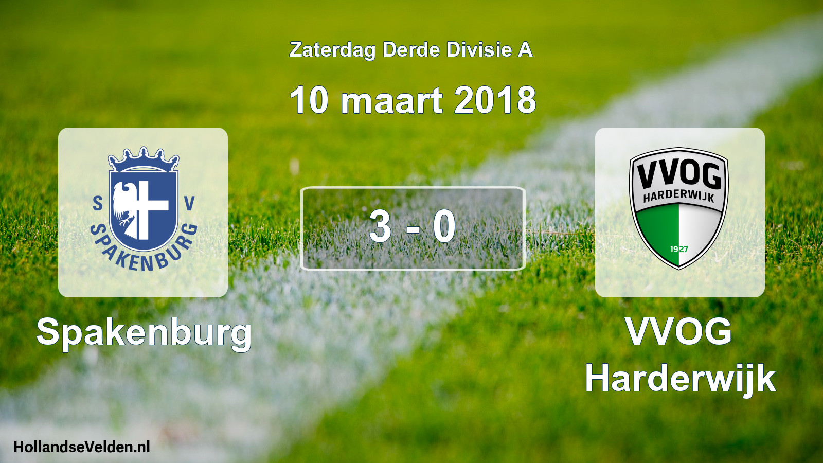 Total number of matches played: Spakenburg - VVOG Harderwijk 3 - 0 (10 March 2018)