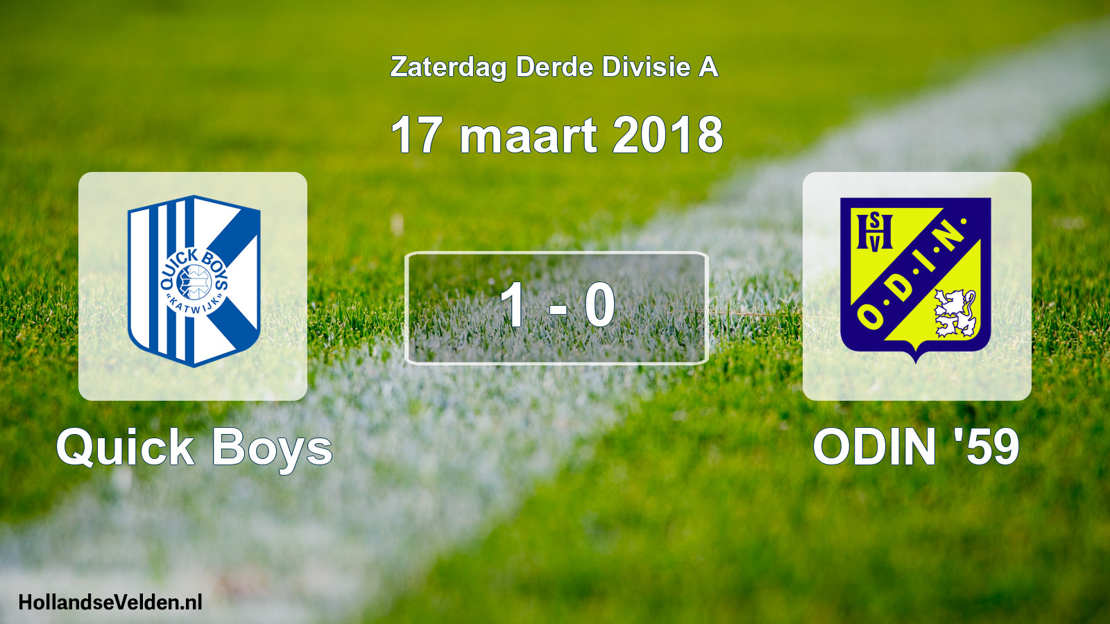 Total number of matches played: Quick Boys - ODIN '59 1 - 0 (17 March 2018)
