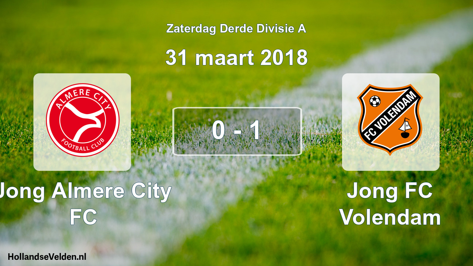 Total number of matches played: Jong Almere City FC - Jong FC Volendam 0 - 1 (31 March 2018)