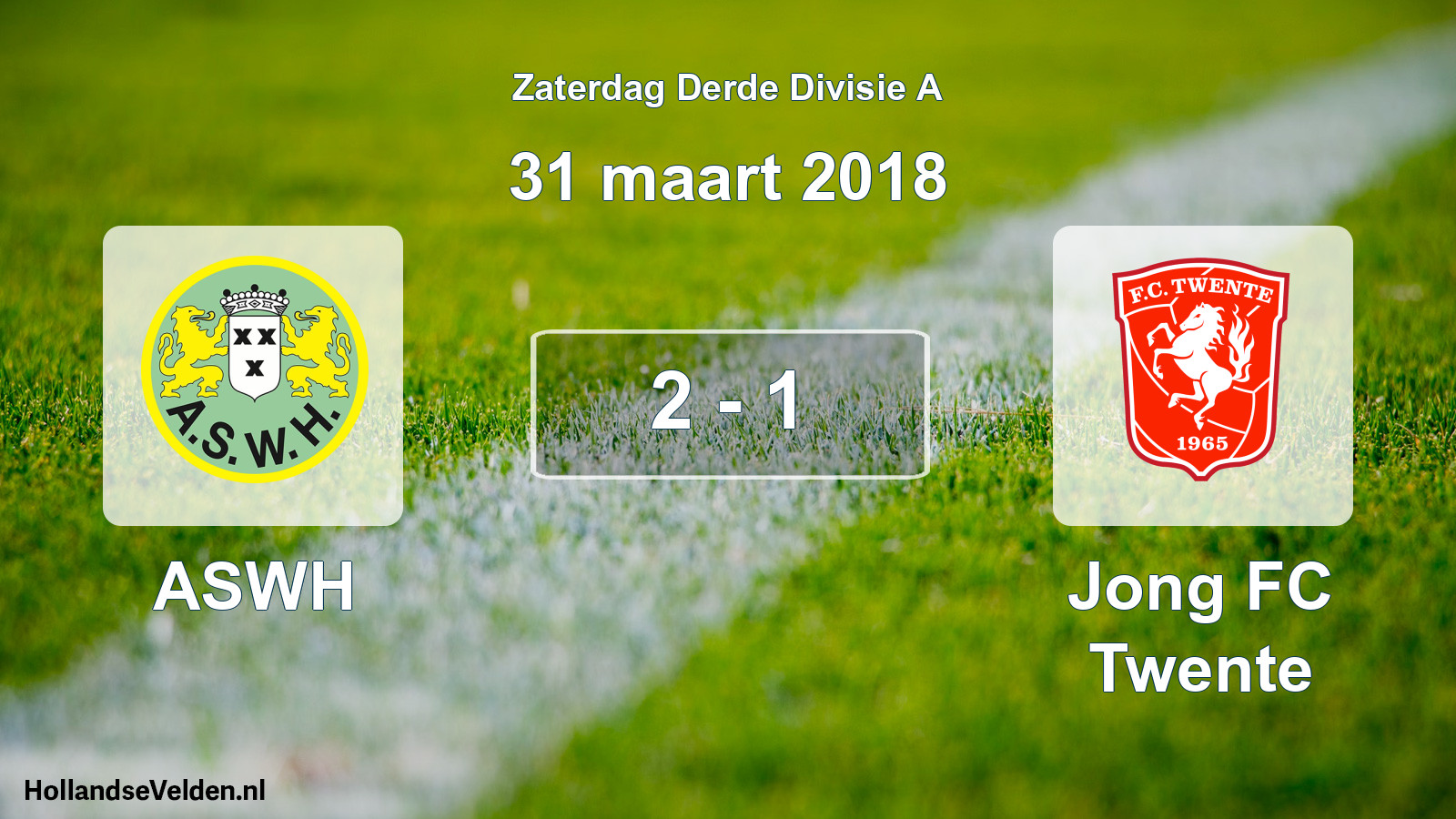 Total number of matches played: ASWH - Jong FC Twente 2 - 1 (31 March 2018)