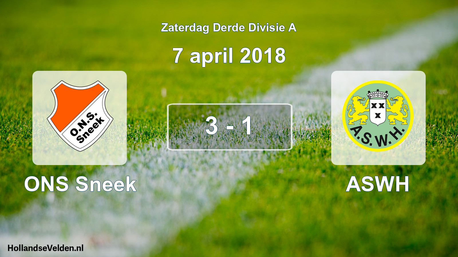 Total number of matches played: ONS Sneek - ASWH 3 - 1 (7 April 2018)