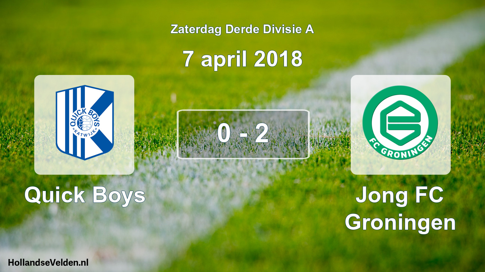 Total number of matches played: Quick Boys - Jong FC Groningen 0 - 2 (7 April 2018)