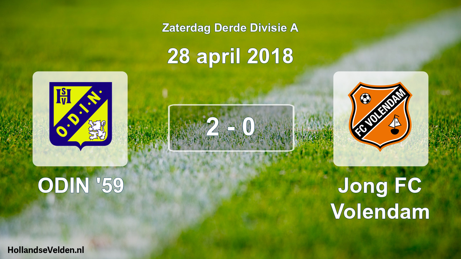 Total number of matches played: ODIN '59 - Jong FC Volendam 2 - 0 (28 April 2018)