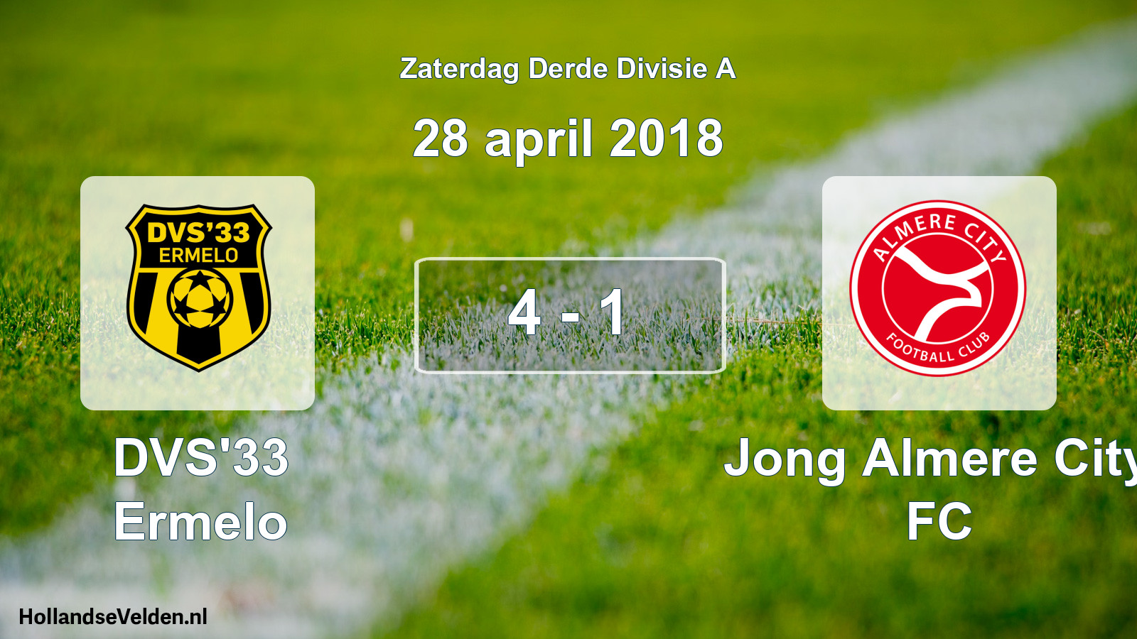 Total number of matches played: DVS'33 Ermelo - Jong Almere City FC 4 - 1 (28 April 2018)