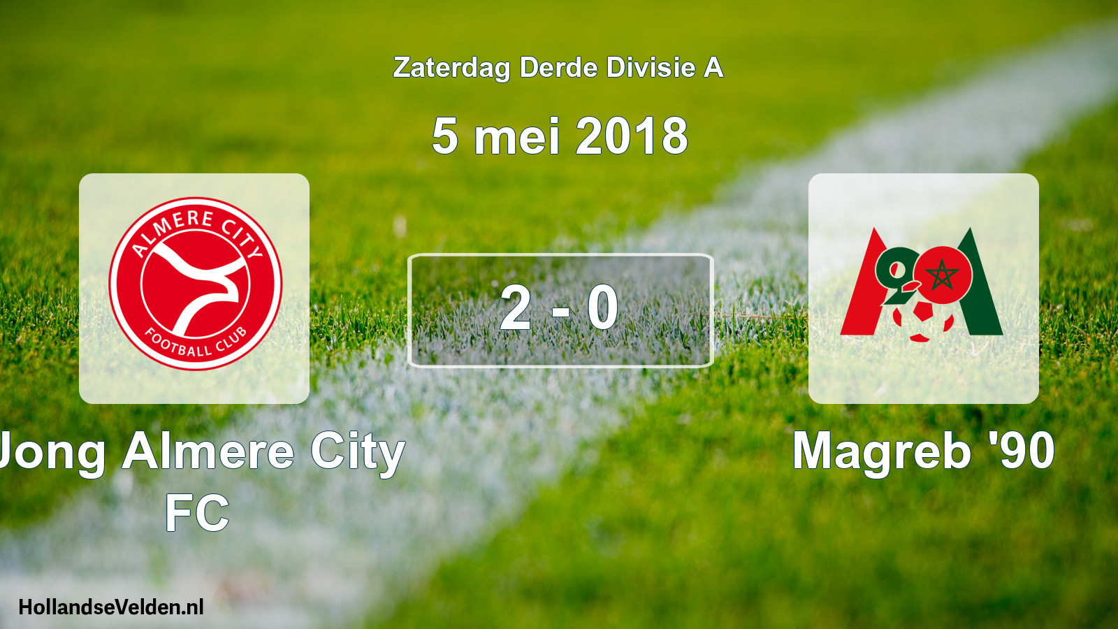 Total number of matches played: Jong Almere City FC - Magreb '90 2 - 0 (5 May 2018)