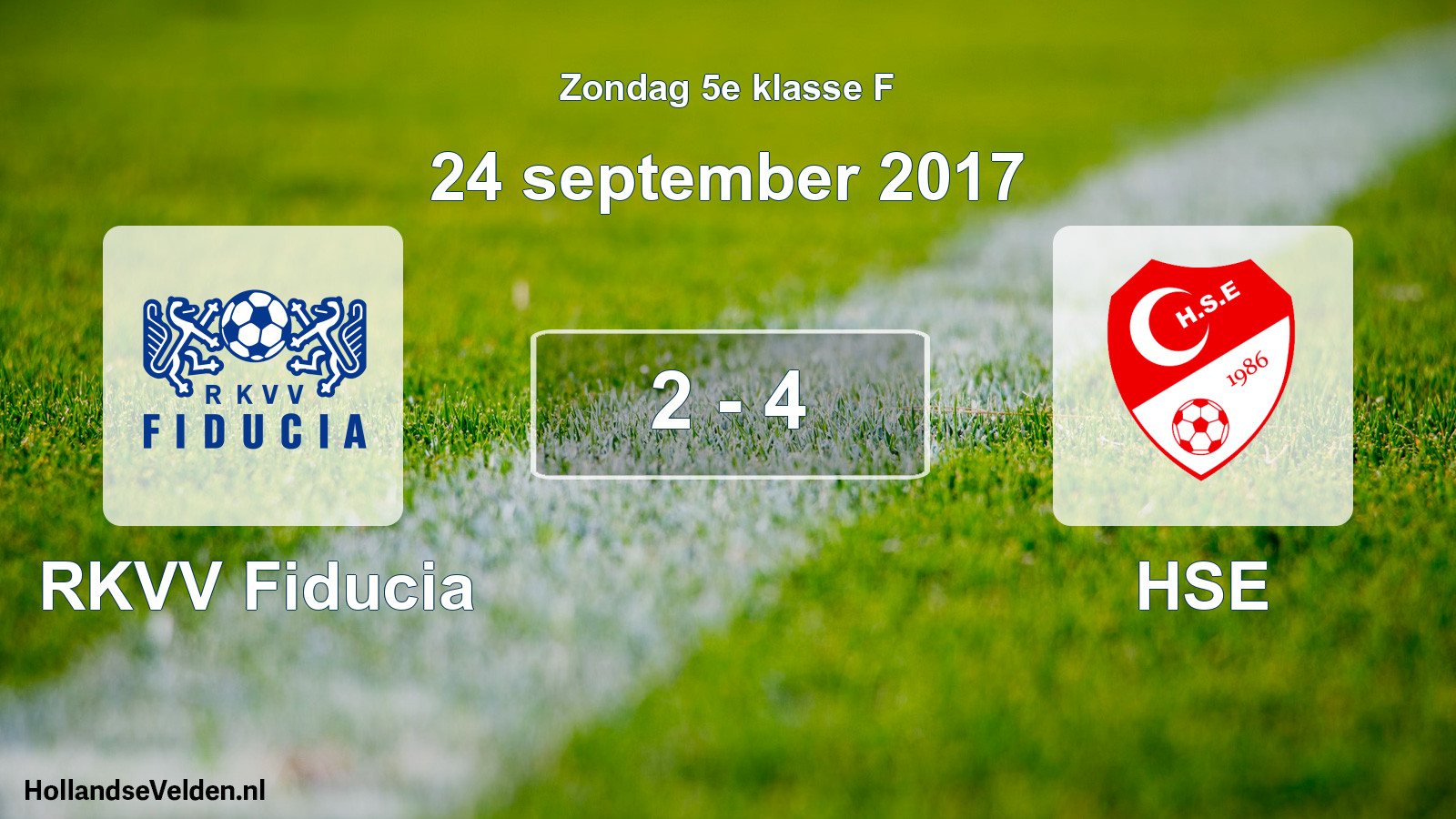 Total number of matches played: RKVV Fiducia - HSE 2 - 4 (24 September 2017)