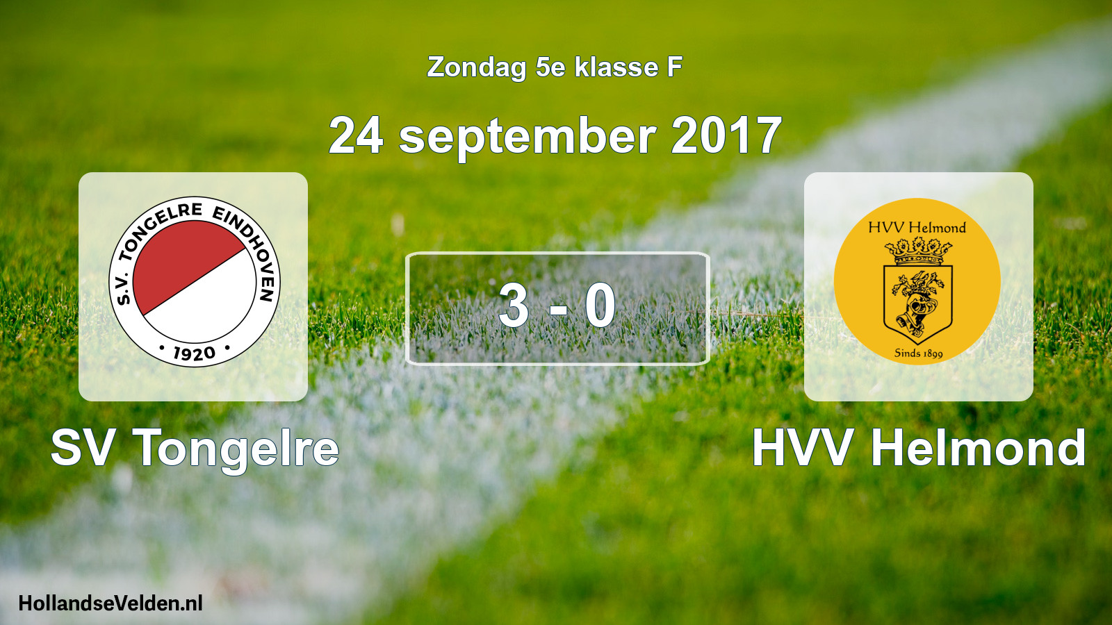Total number of matches played: SV Tongelre - HVV Helmond 3 - 0 (24 September 2017)