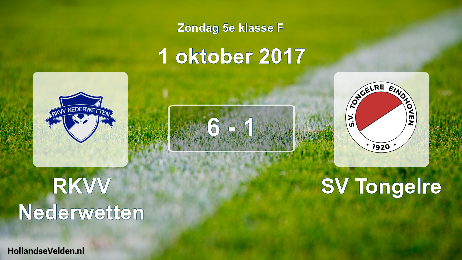 Total number of matches played: RKVV Nederwetten - SV Tongelre 6 - 1 (1 October 2017)